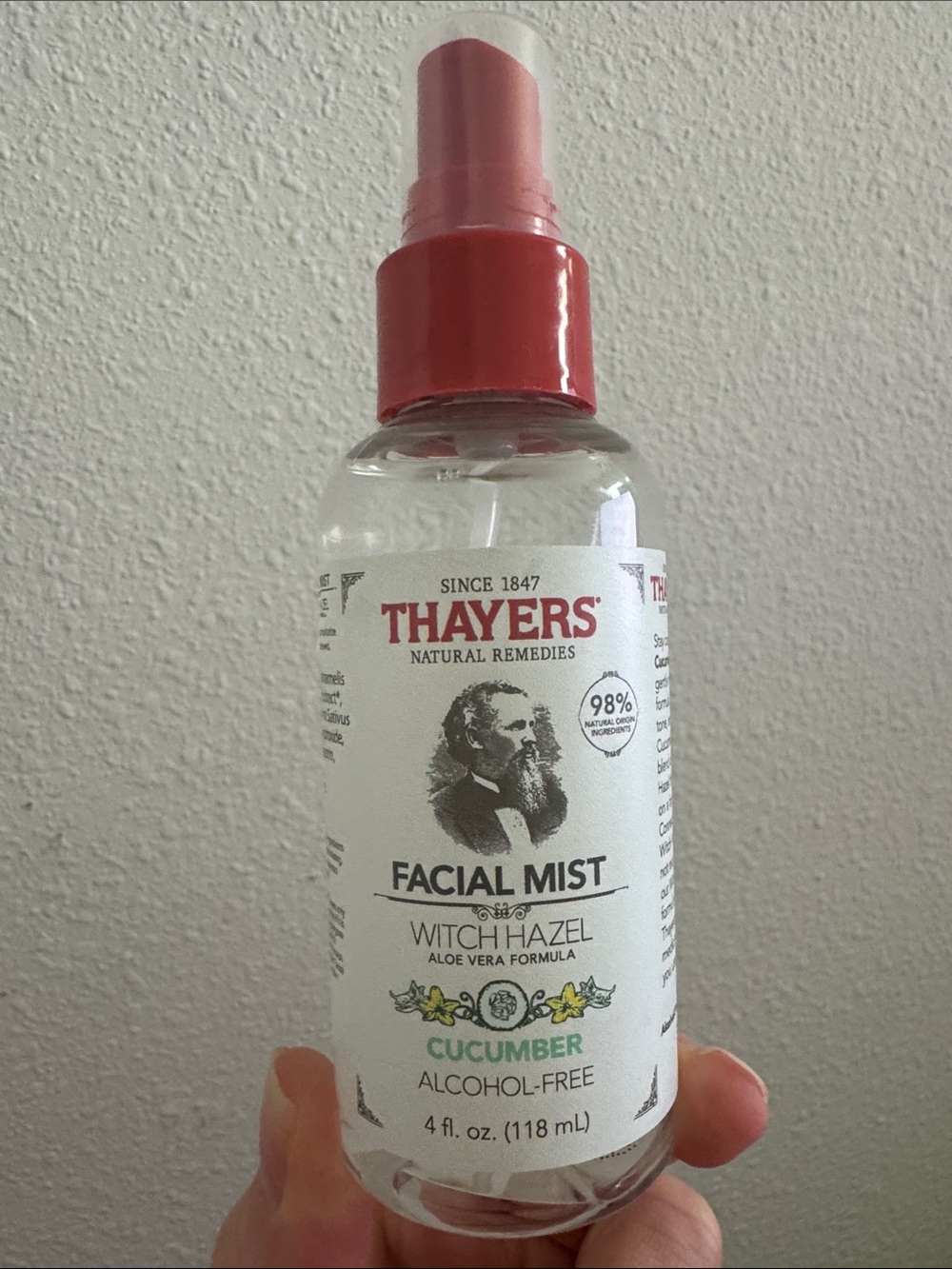 Thayers Cucumber Facial Mist — Alcohol-Free Witch Hazel New 4oz